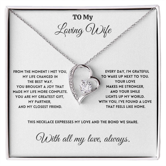 To My Loving Wife - You Brought a Joy - Forever Love Necklace