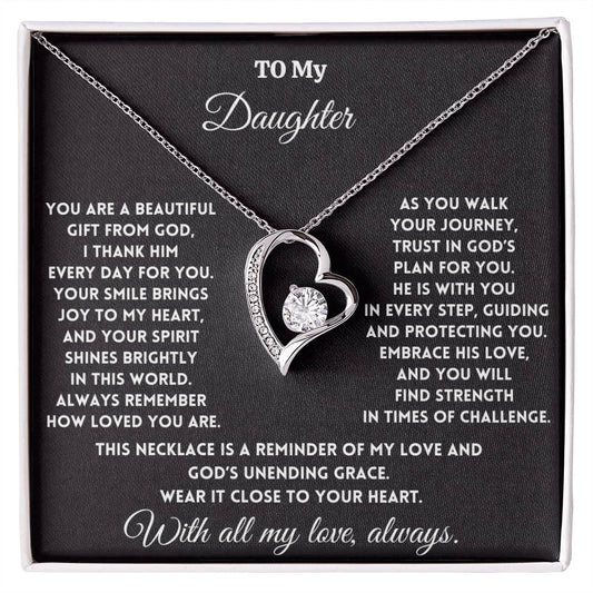 To My Daughter - Gift from God - Forever Love Necklace