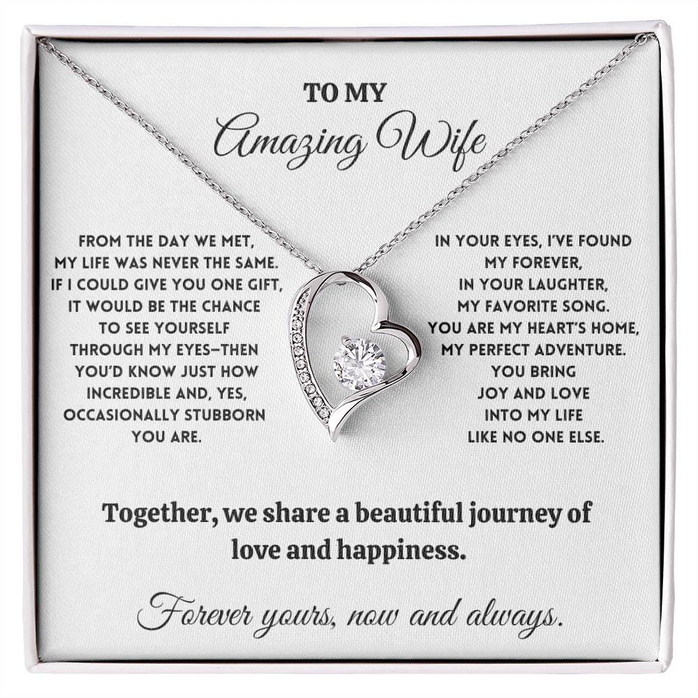 To My Amazing Wife - Occasionally Stubborn - Forever Love Necklace