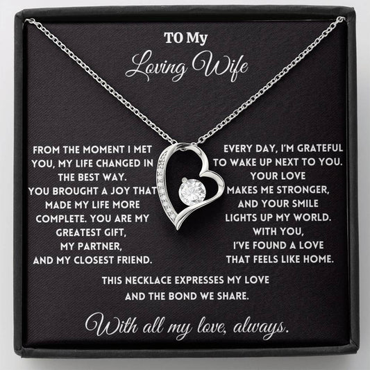 To My Loving Wife - You Brought a Joy - Forever Love Necklace