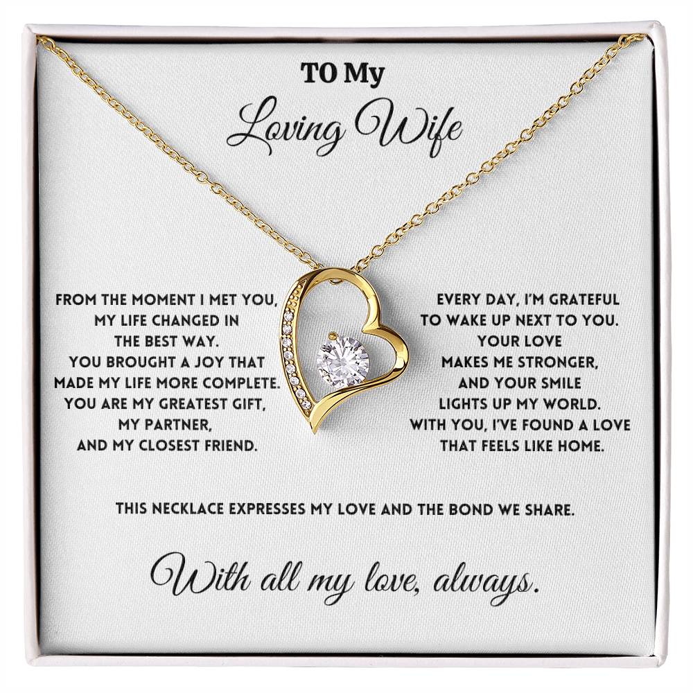 To My Loving Wife - You Brought a Joy - Forever Love Necklace