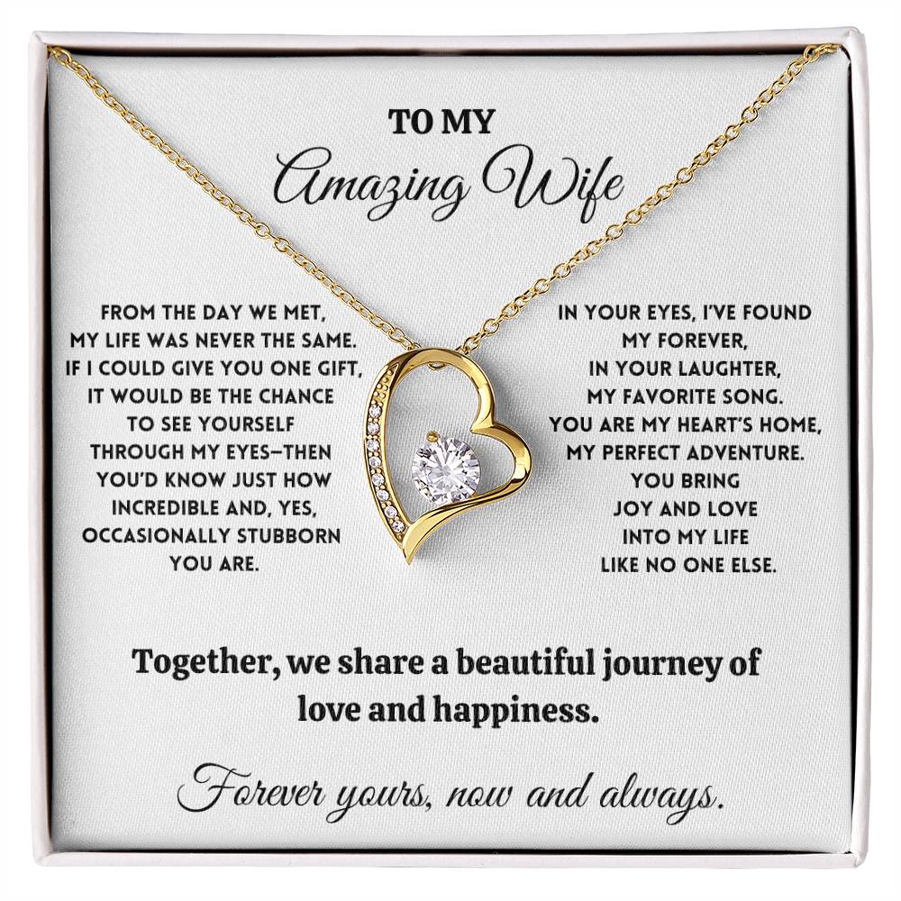 To My Amazing Wife - Occasionally Stubborn - Forever Love Necklace