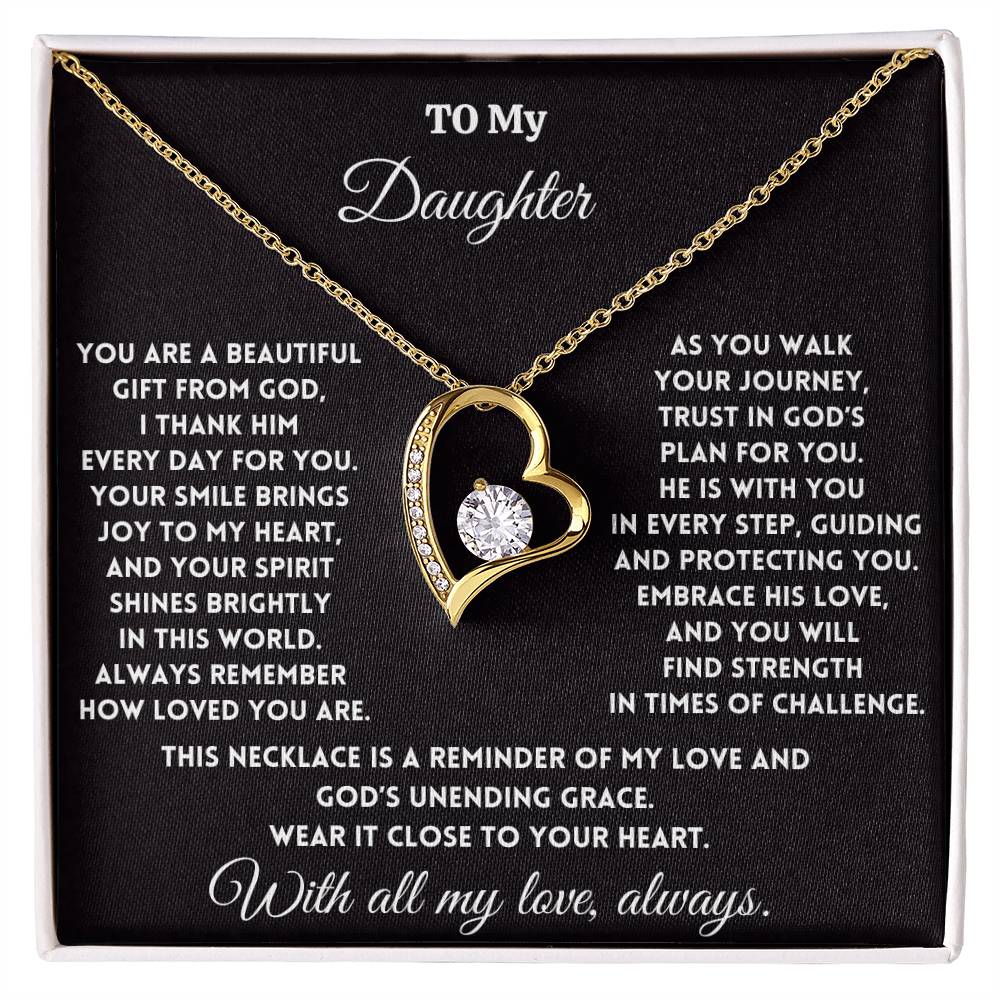 To My Daughter - Gift from God - Forever Love Necklace