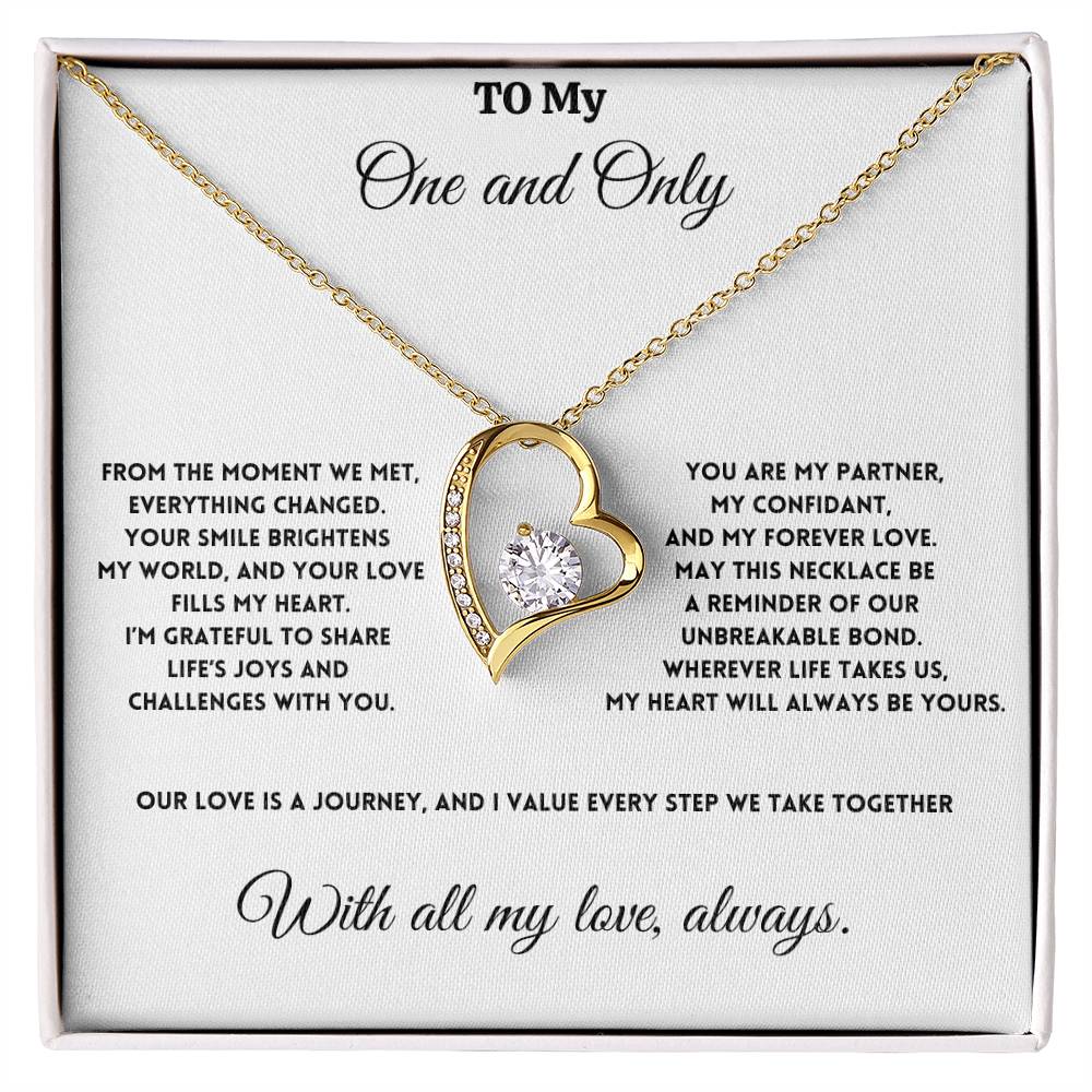 To My One and Only - Our Love is a Journey - Forever Love Necklace