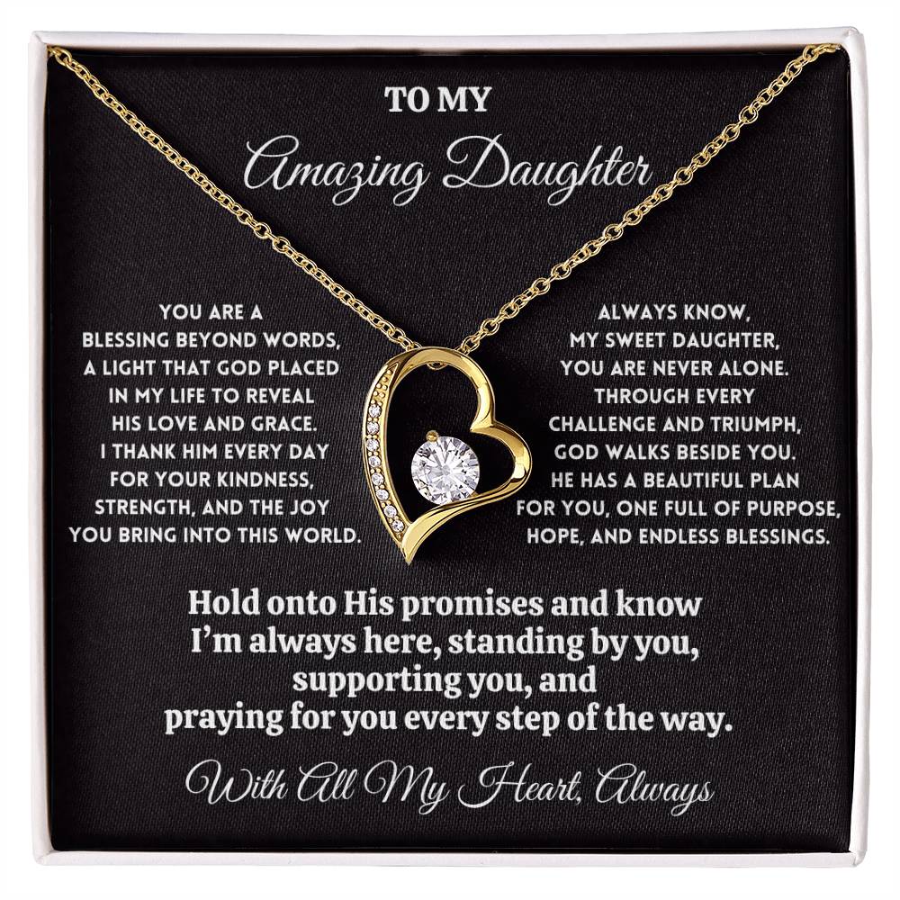 To My Amazing Daughter - Blessing Beyond Words - Forever Love Necklace