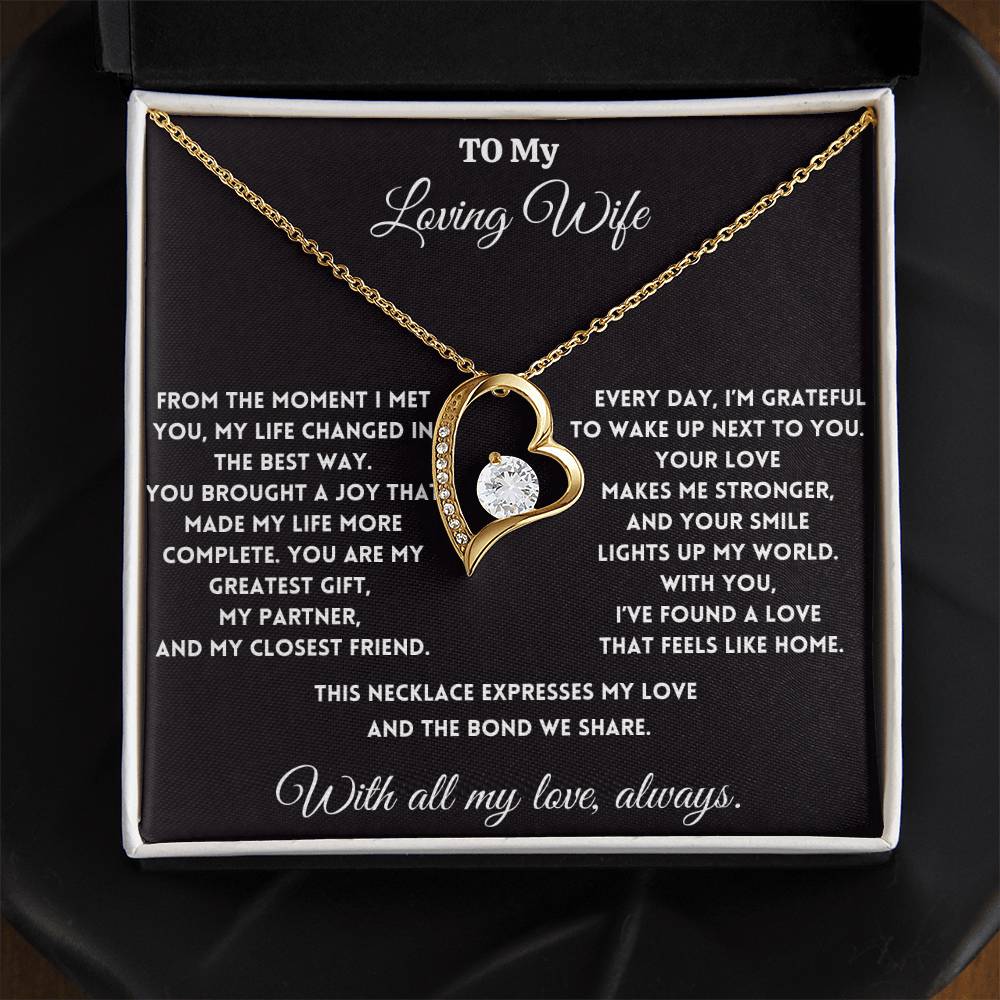 To My Loving Wife - You Brought a Joy - Forever Love Necklace