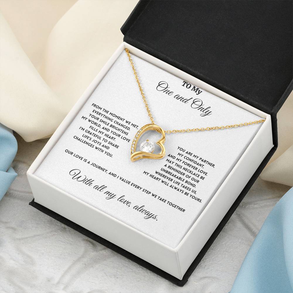 To My One and Only - Our Love is a Journey - Forever Love Necklace