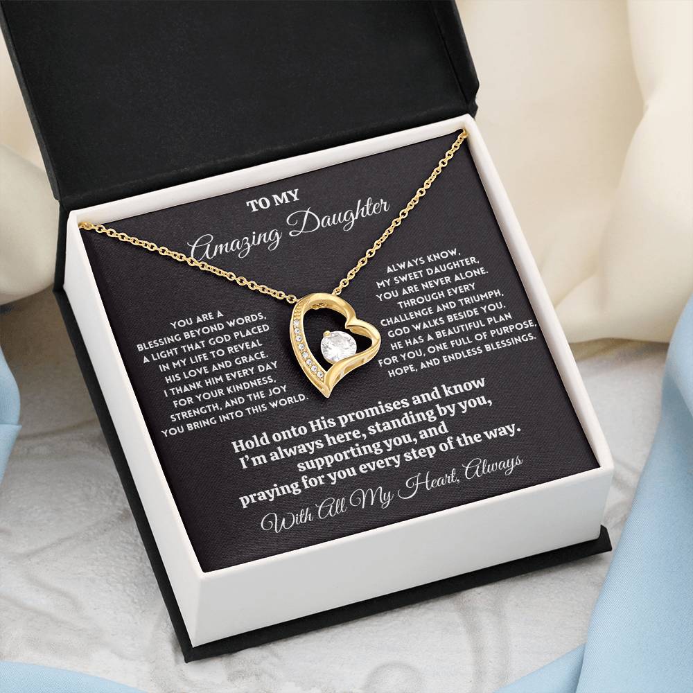 To My Amazing Daughter - Blessing Beyond Words - Forever Love Necklace