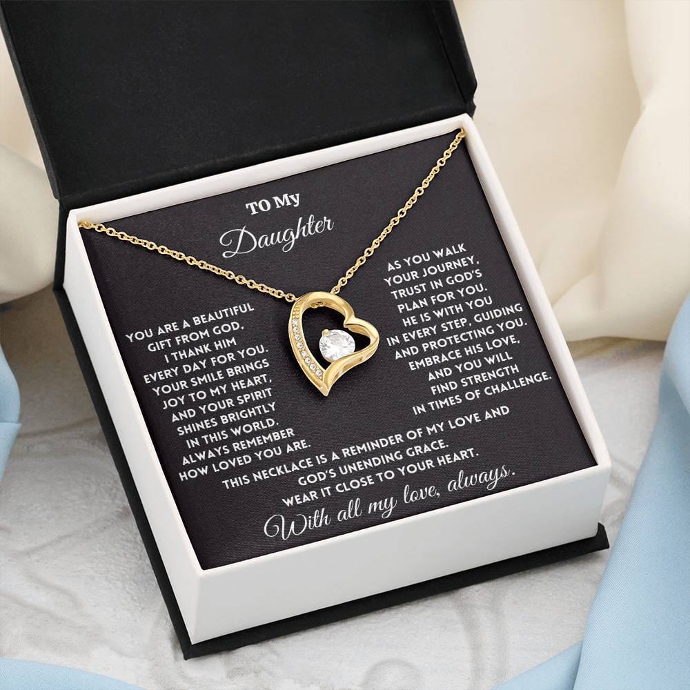 To My Daughter - Gift from God - Forever Love Necklace