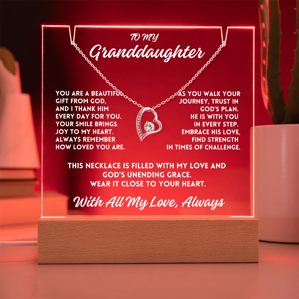 To My Granddaughter "Gift from God" Forever Love Necklace Bundle