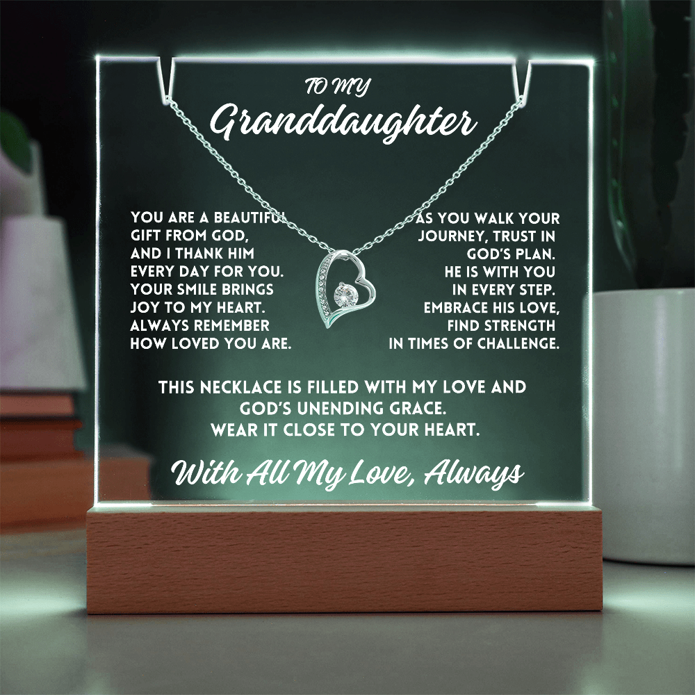 To My Granddaughter "Gift from God" Forever Love Necklace Bundle