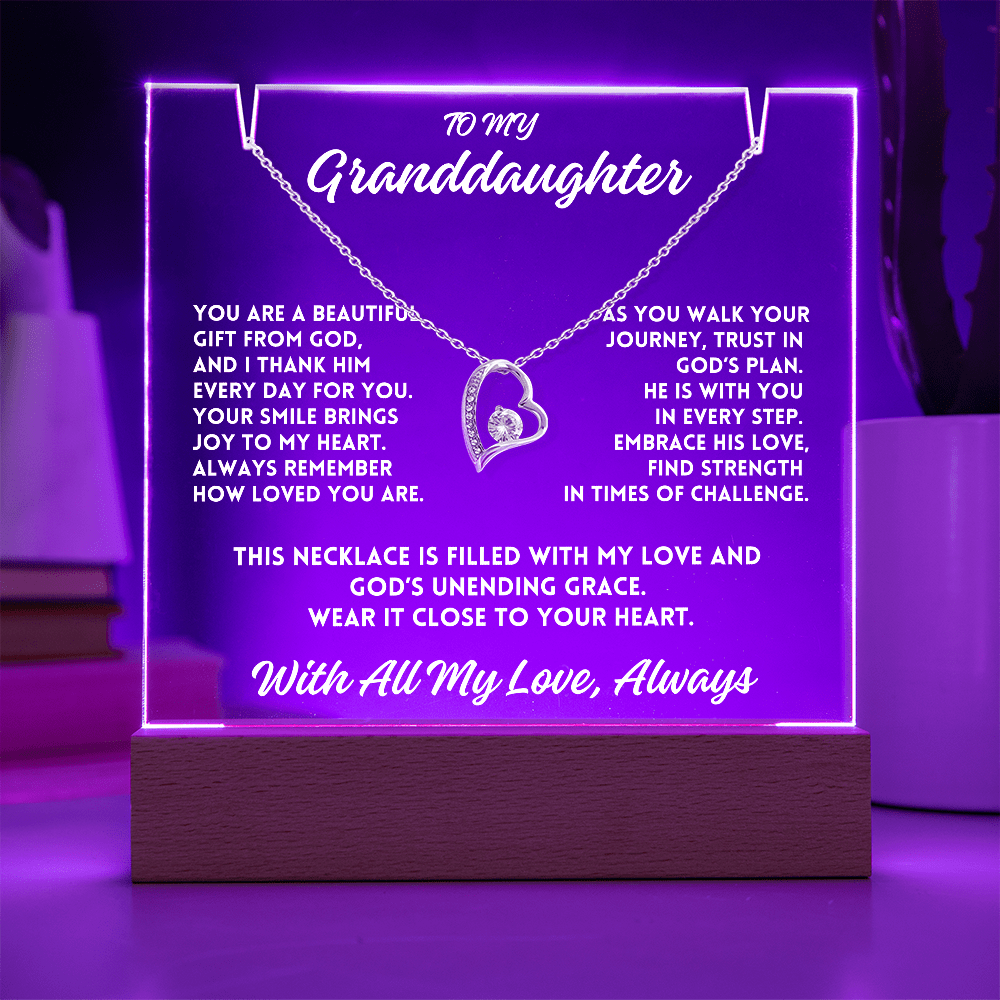 To My Granddaughter "Gift from God" Forever Love Necklace Bundle