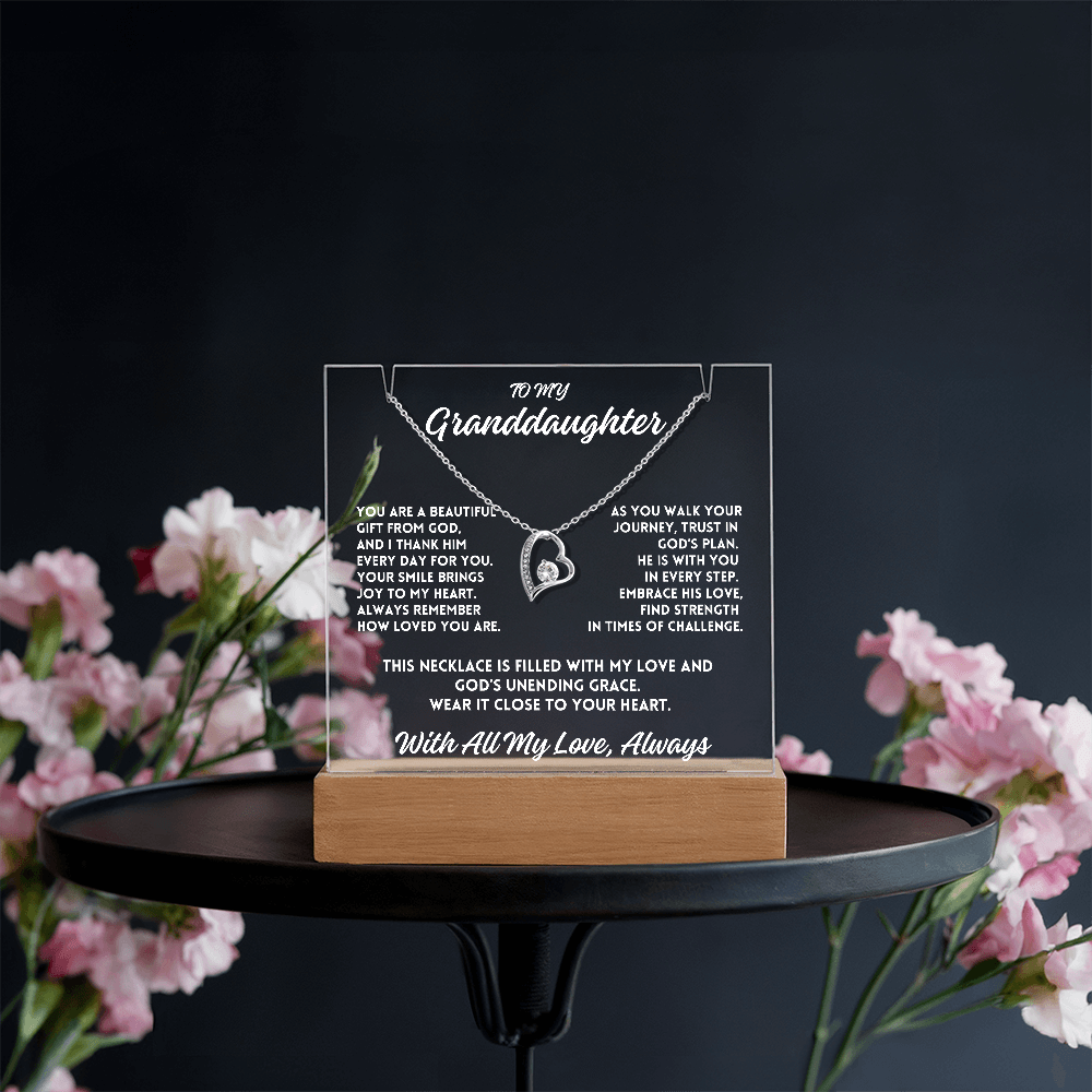 To My Granddaughter "Gift from God" Forever Love Necklace Bundle