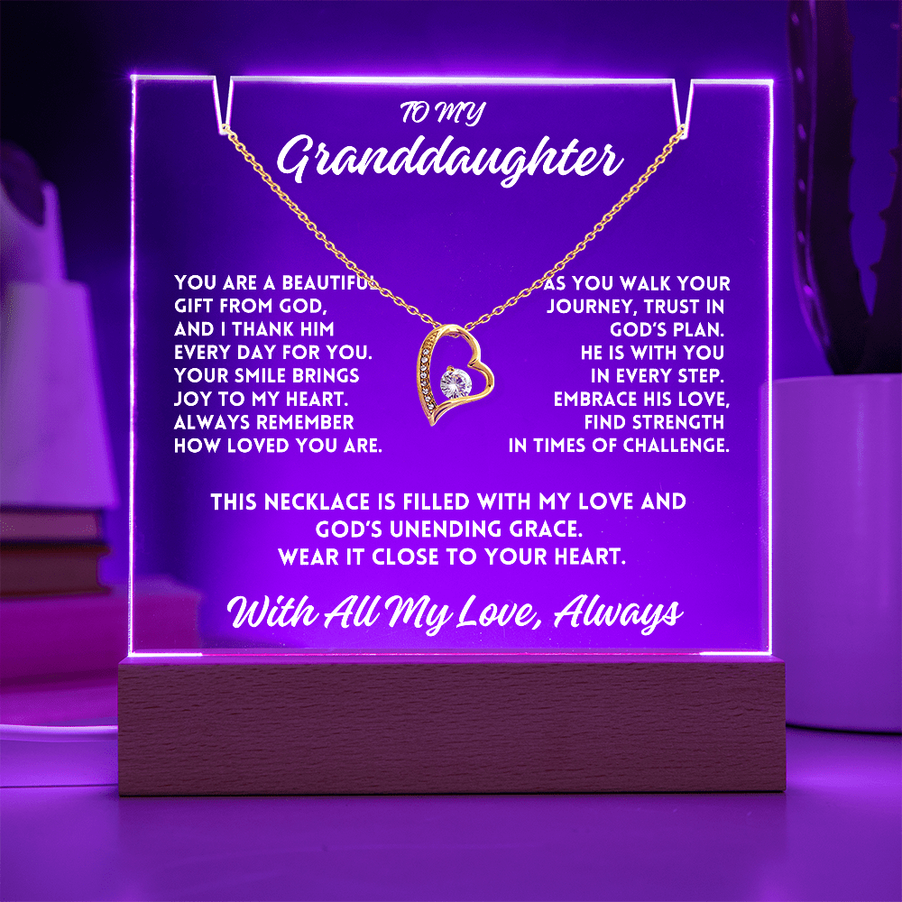 To My Granddaughter "Gift from God" Forever Love Necklace Bundle
