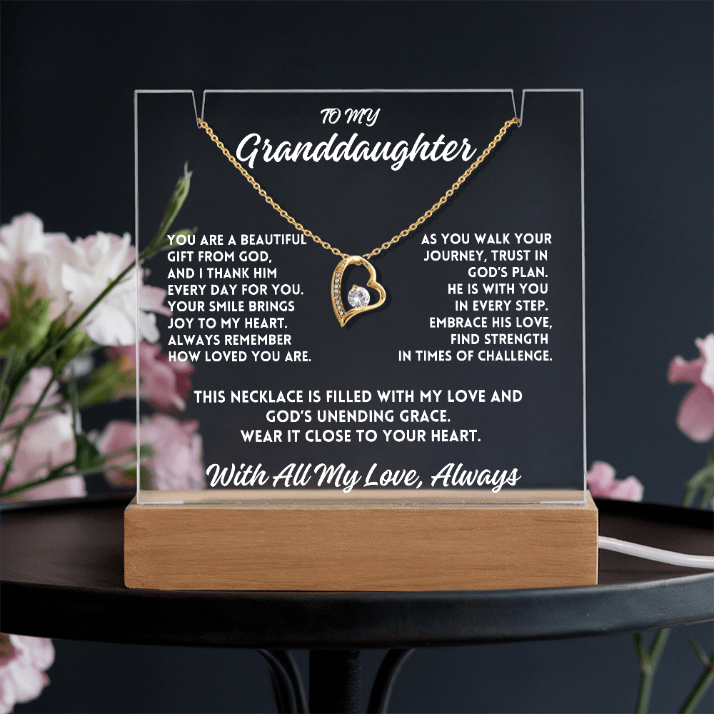 To My Granddaughter "Gift from God" Forever Love Necklace Bundle