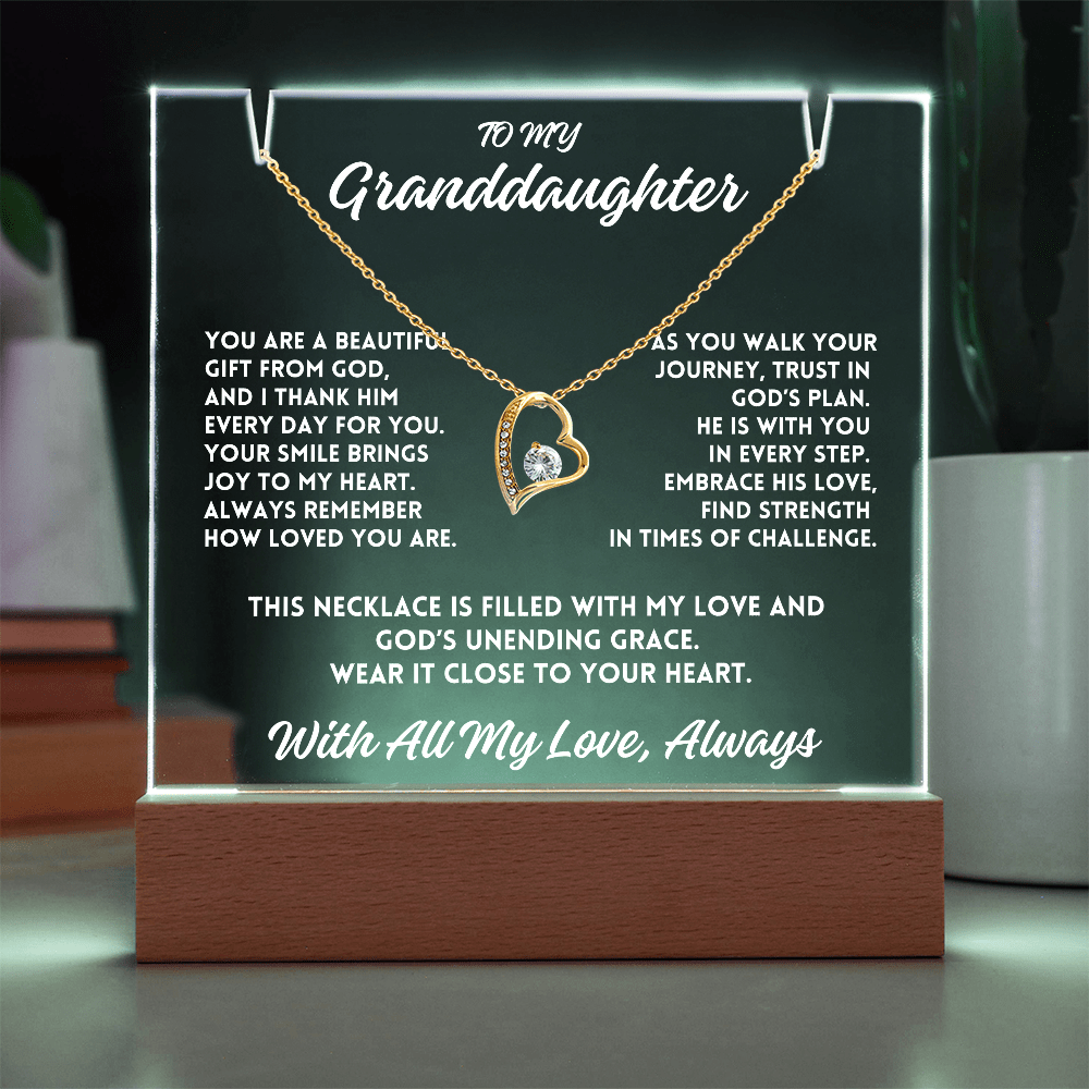 To My Granddaughter "Gift from God" Forever Love Necklace Bundle