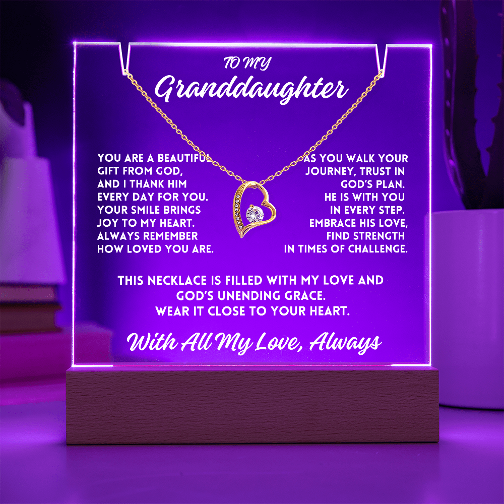 To My Granddaughter "Gift from God" Forever Love Necklace Bundle