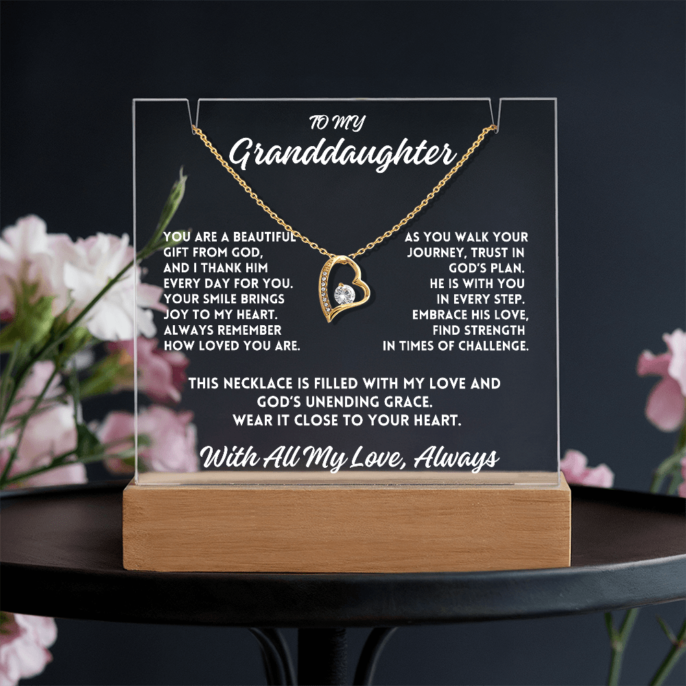 To My Granddaughter "Gift from God" Forever Love Necklace Bundle