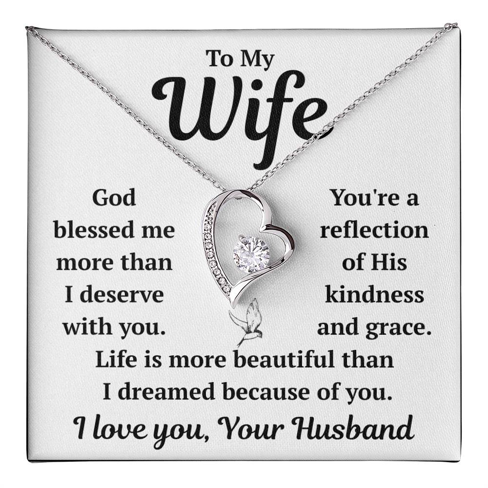 To My Wife "God Blessed Me" Forever Love Necklace