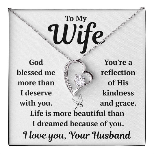 To My Wife "God Blessed Me" Forever Love Necklace