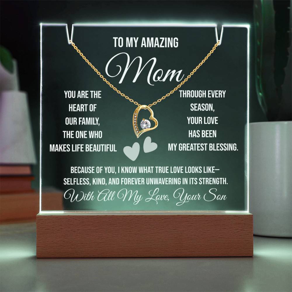 To My Amazing Mom "You are the heart of our family: Keepsake Acrylic Bundle (Forever Love)