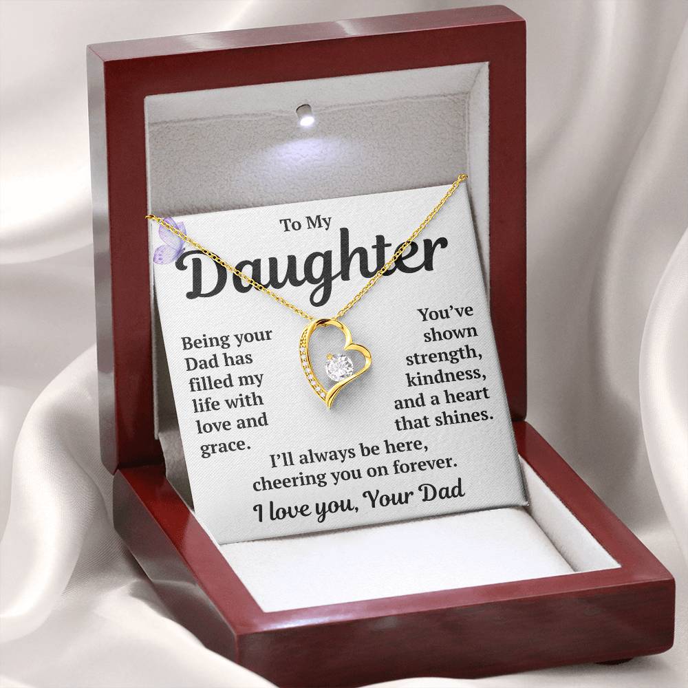 To My Daughter "You've Shown Strength Forever Love Necklace