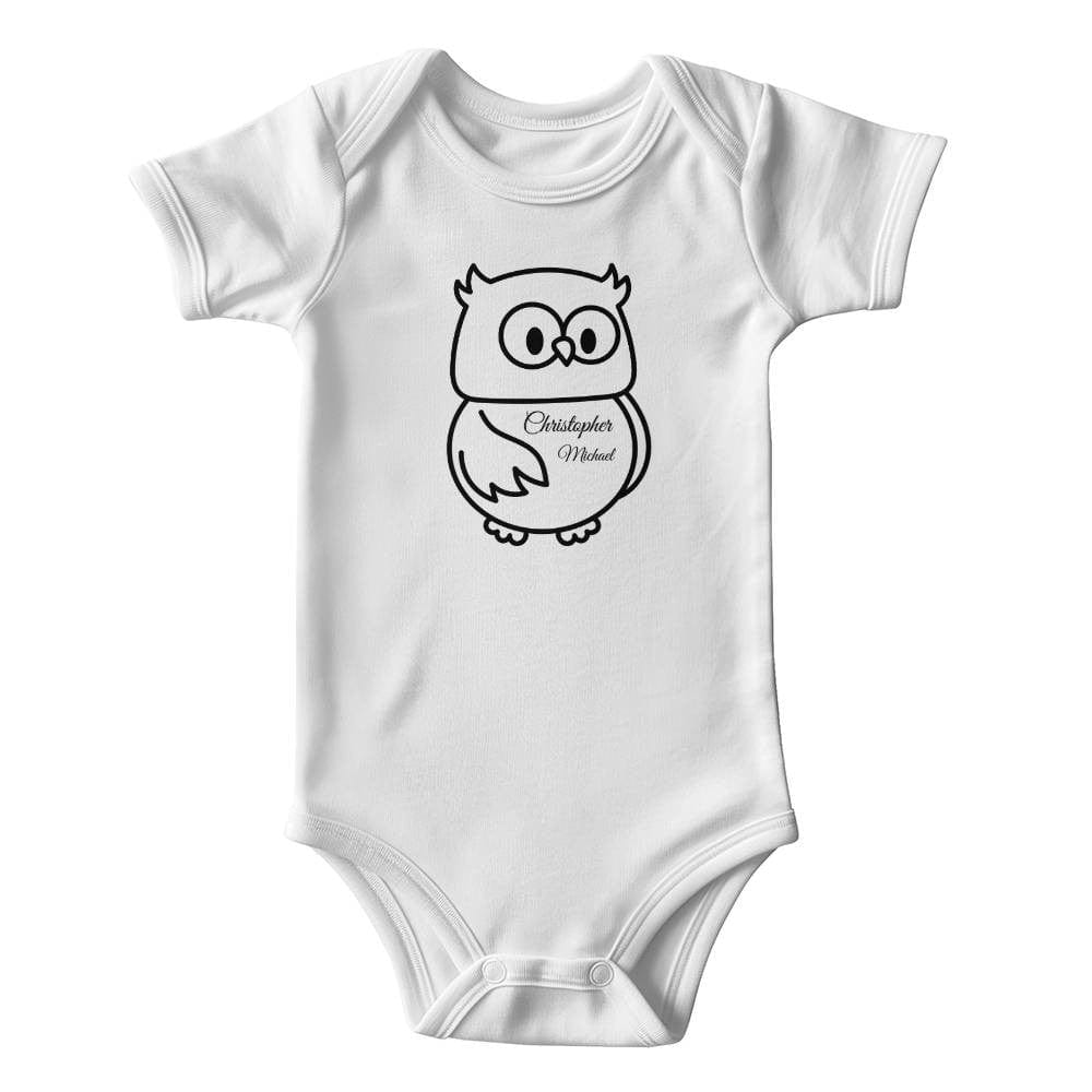 Personalized Owl Gerber ONESIES® | Custom Name Gerber ONESIES® | Jungle and Your Name Gerber ONESIES®