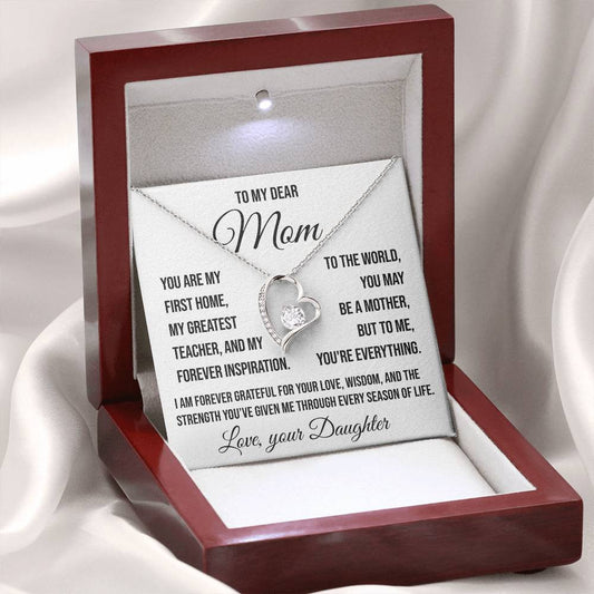 To My Dear Mom "You are my First Home" Forever Love Necklace
