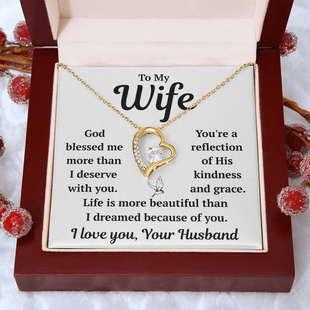 To My Wife "God Blessed Me" Forever Love Necklace