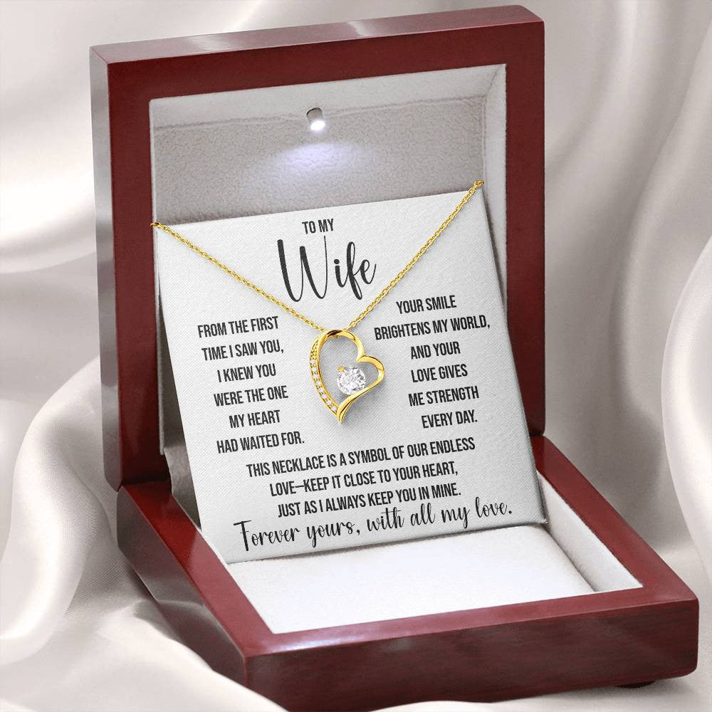 To My Wife "The One My Heart" Forever Love Necklace