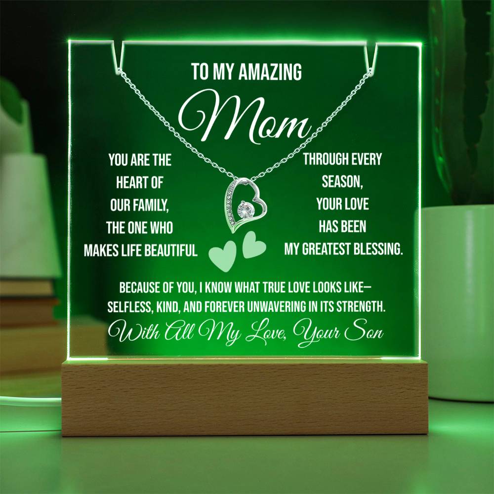 To My Amazing Mom "You are the heart of our family: Keepsake Acrylic Bundle (Forever Love)