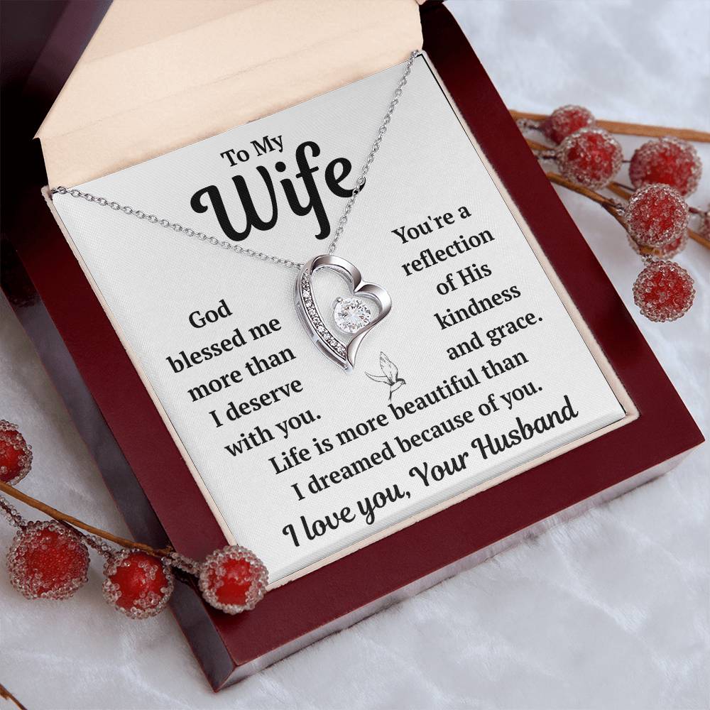 To My Wife "God Blessed Me" Forever Love Necklace