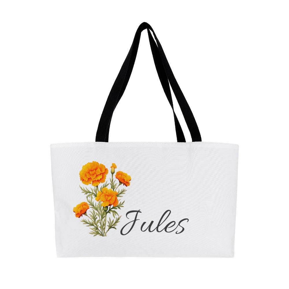 Personalized Name and Birth Flower Weekender Tote