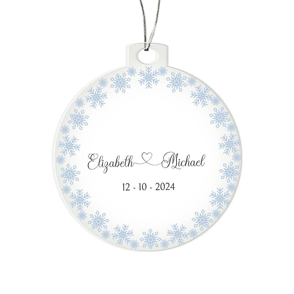 Wedding Personalized Acrylic Ornament with Names & Date