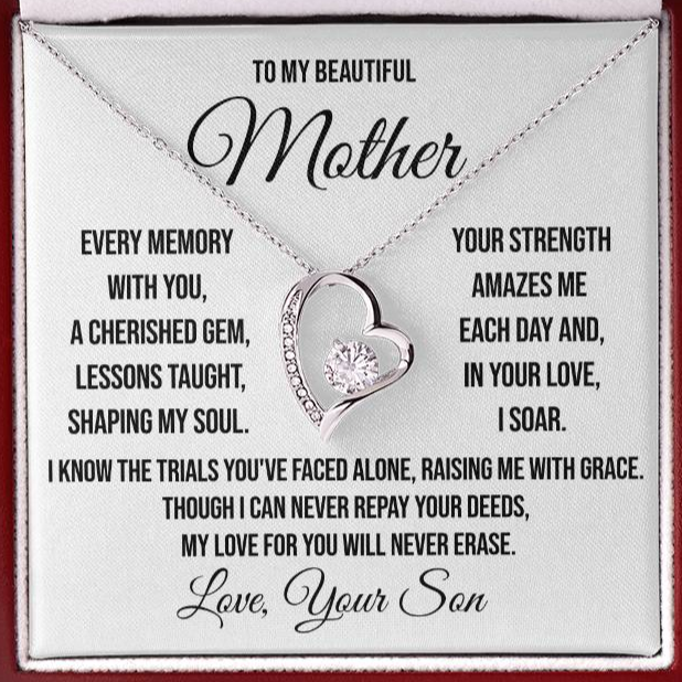 To My Beautiful Mother "Every Memory with You" Forever Love Necklace