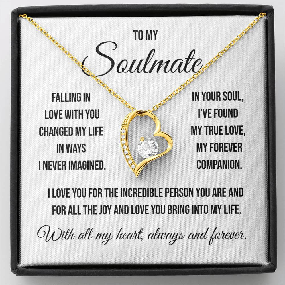 To My Soulmate "Falling in love with you" Forever Love Necklace