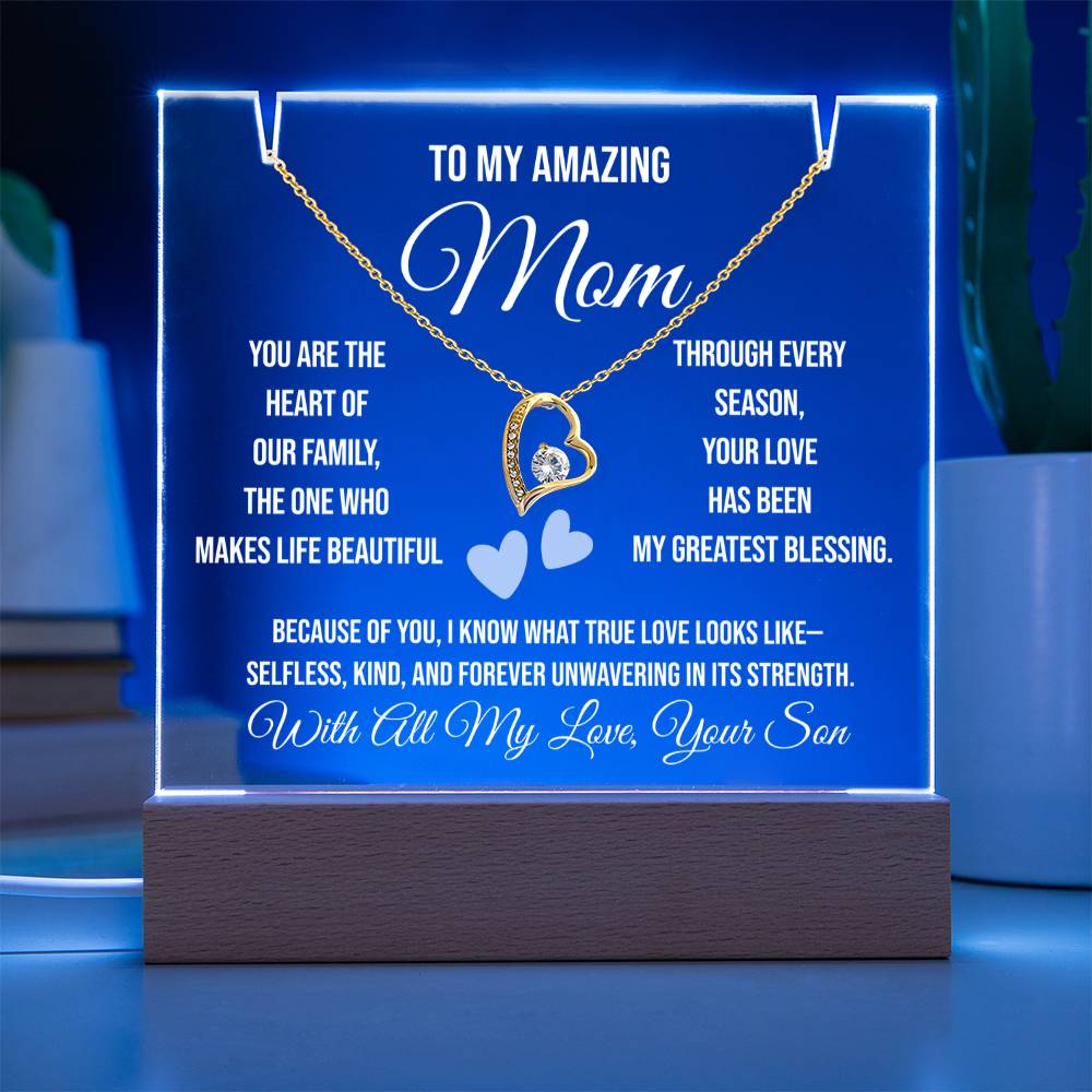 To My Amazing Mom "You are the heart of our family: Keepsake Acrylic Bundle (Forever Love)