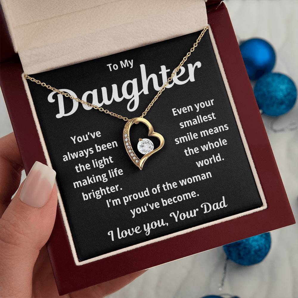 To My Daughter "You've Always Been The Light" Forever Love Necklace