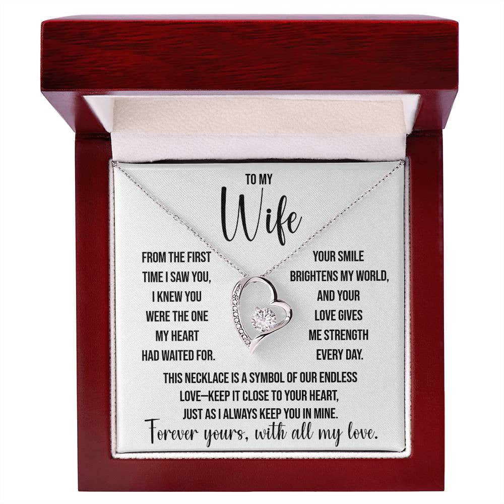 To My Wife "The One My Heart" Forever Love Necklace