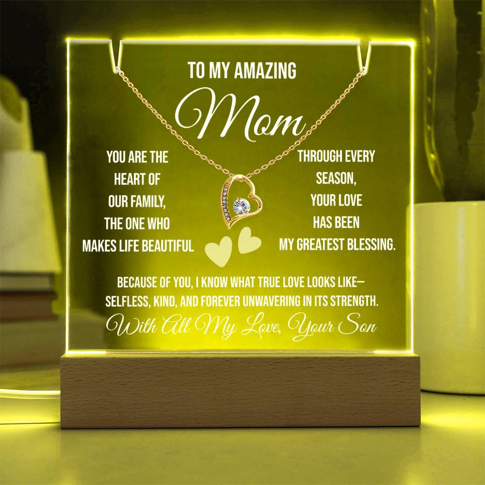 To My Amazing Mom "You are the heart of our family: Keepsake Acrylic Bundle (Forever Love)