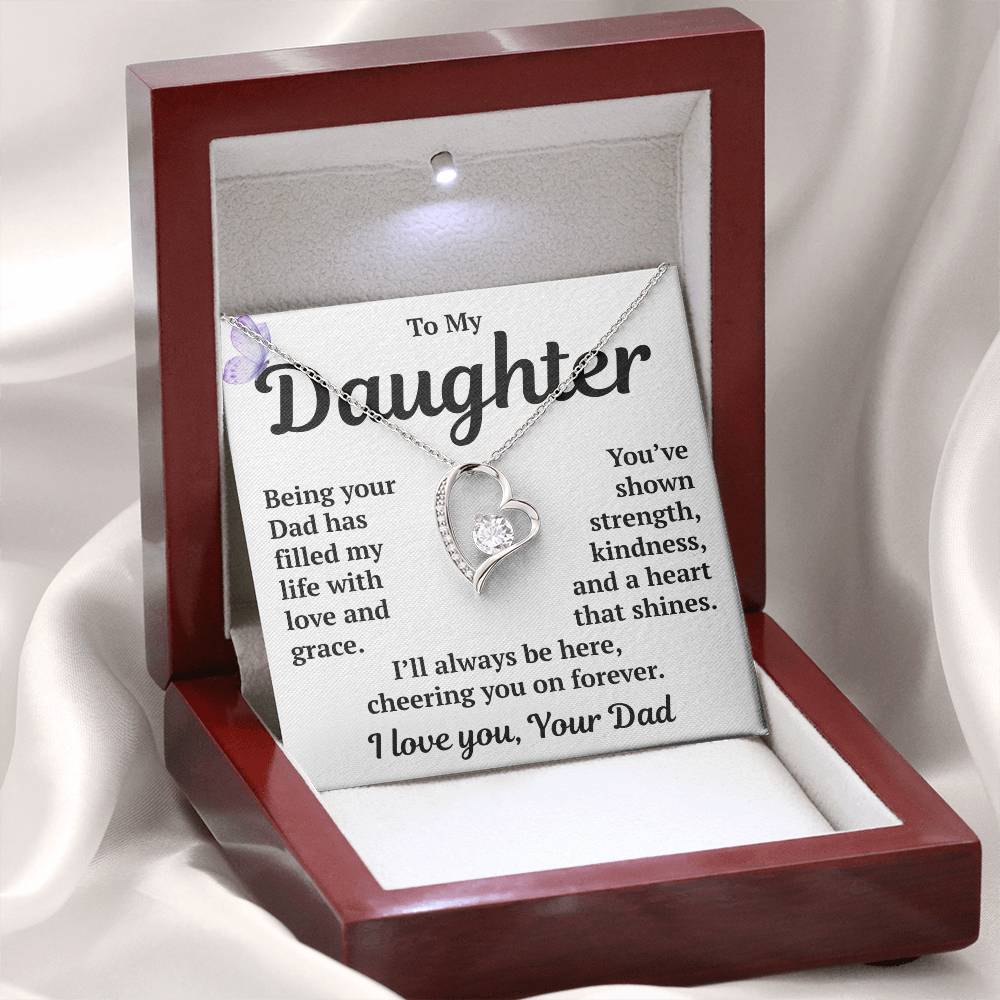 To My Daughter "You've Shown Strength Forever Love Necklace