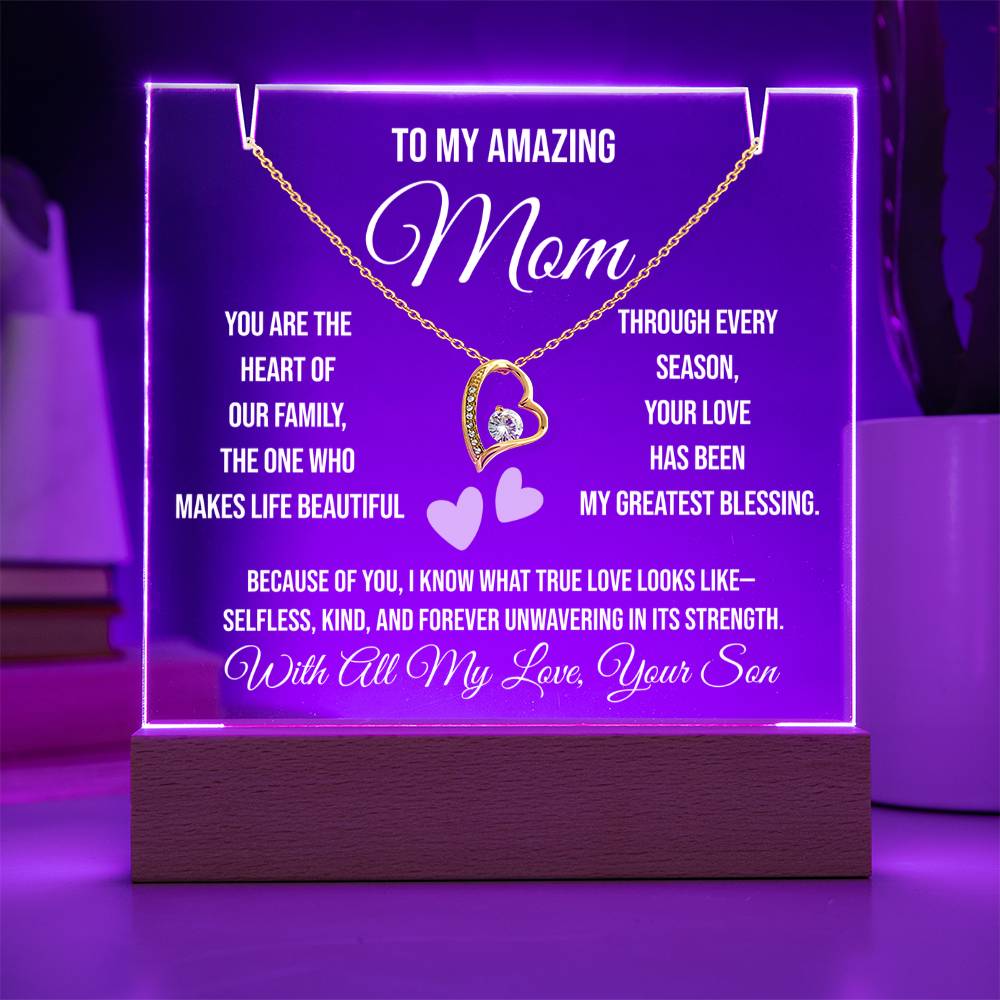 To My Amazing Mom "You are the heart of our family: Keepsake Acrylic Bundle (Forever Love)
